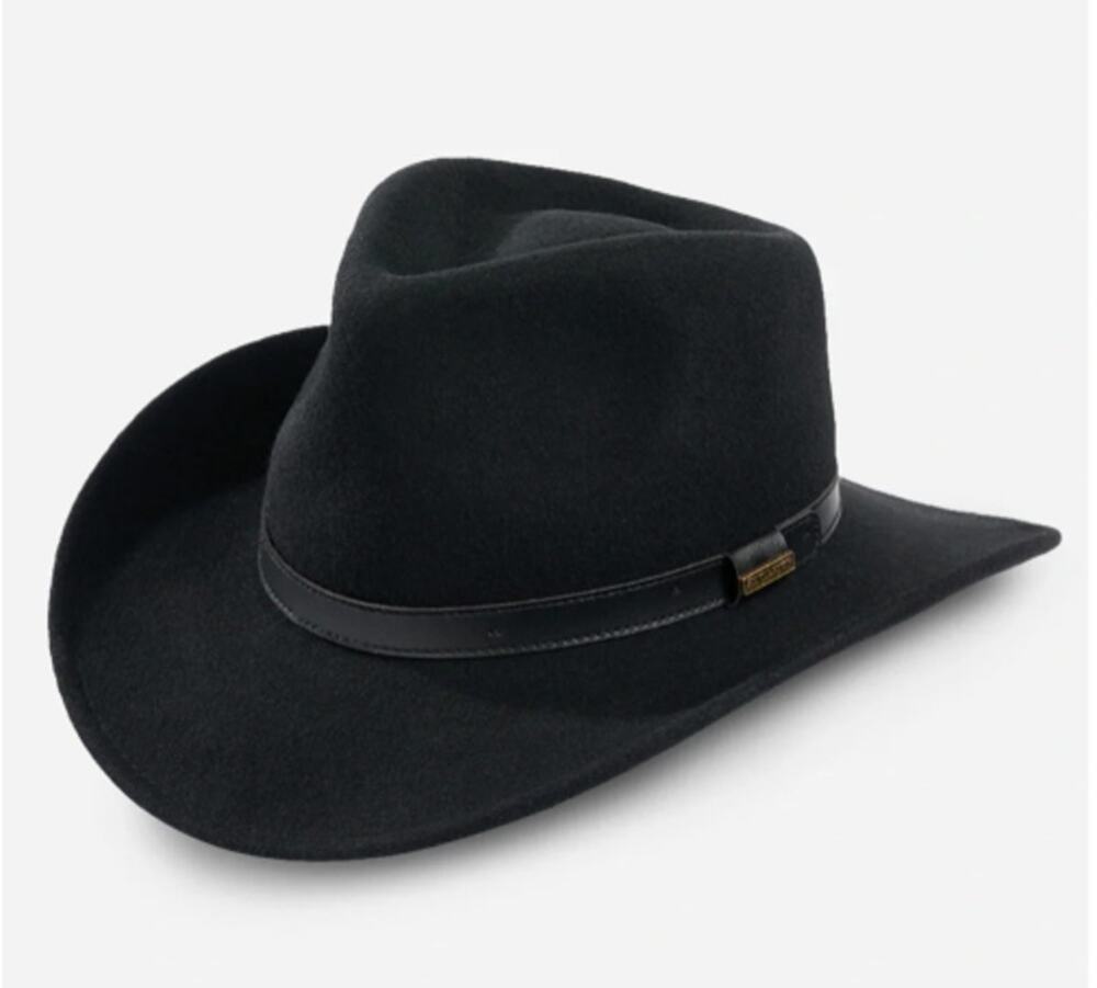 Pendleton Outback Hat Women Medium Black Wool Felt Wide Brim Western Boho